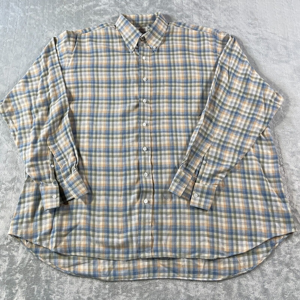 Hamilton Shirt Co Flannel Shirt Mens 17/33 Plaid Soft Preppy Luxury Sept‎ 23
